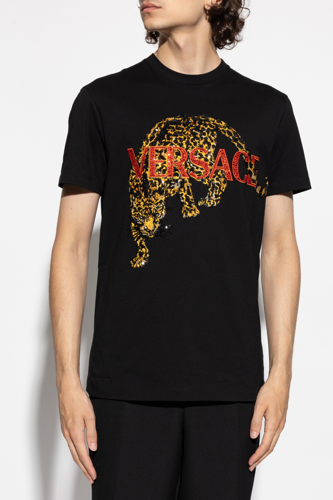 Versace T-shirt with shimmering appliqués | Men's | Vitkac